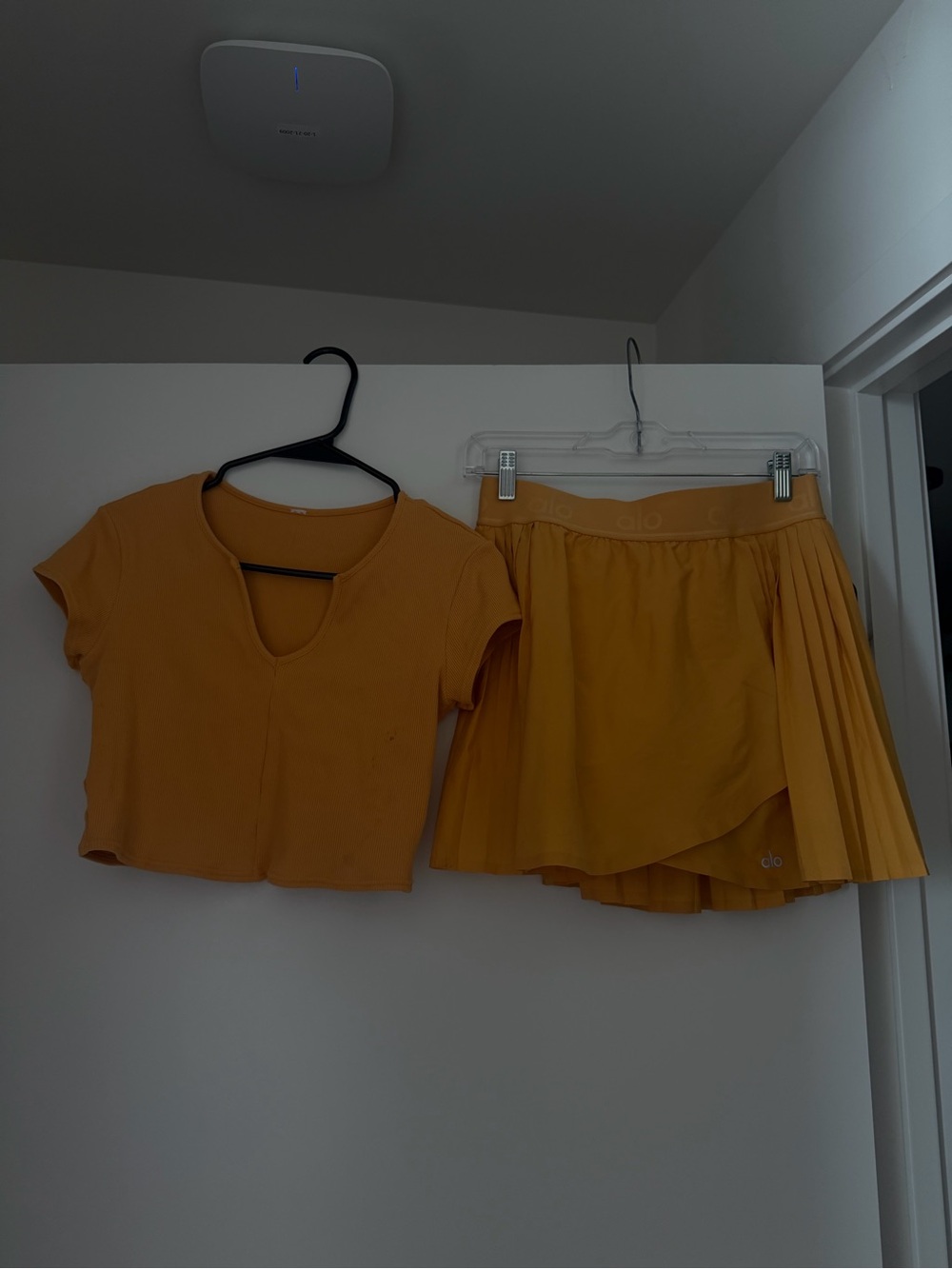 Alo  Crop Top and Tennis Skort Set